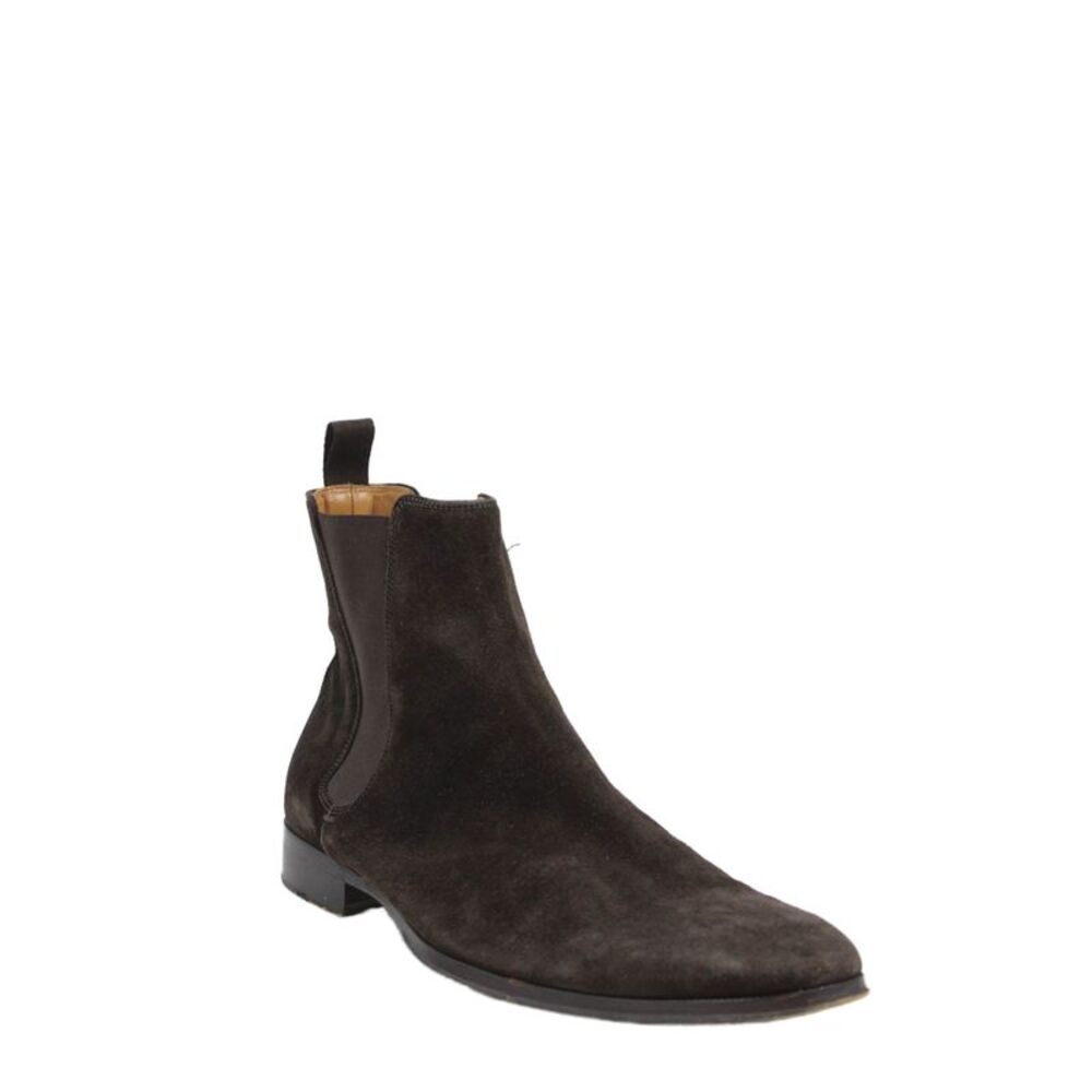 Barneys New York Mens Suede Stretch Inset Ankle Boots Brown Size 10 Medium